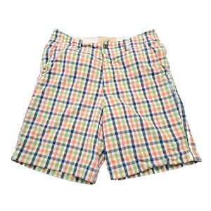 Aeropostale Men's Size 33 Plaid Check Orange Blue Green White Shorts